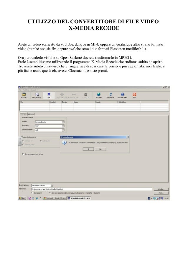 VIDEO DA YOUTUBE IN FORMATO MPEG SCARICA